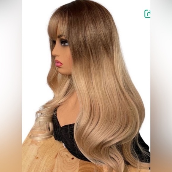 New Balayage Brown To Blonde Wavy Long Wig 24 Inch  Synthetic Hair High … - Picture 4 of 12